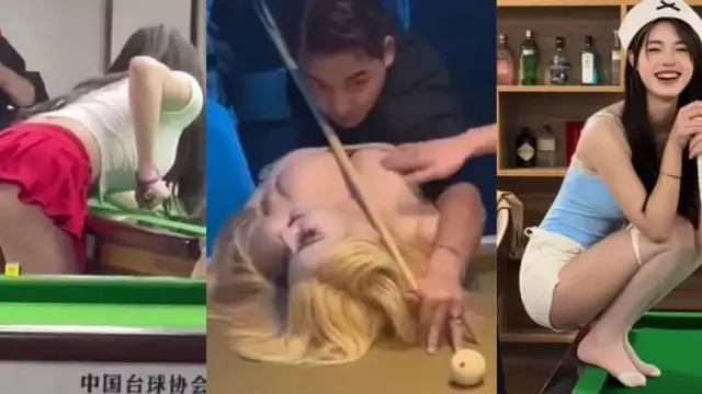 現在的檯球廳太捲了 這麼多性感的陪練師 都不知道該看哪個球了